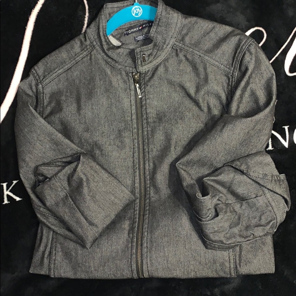 tommy hilfiger zip up jean jacket